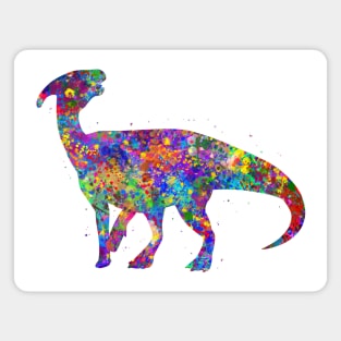 Parasaurolophus dinosaur watercolor Magnet